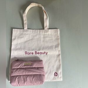 NWT Rare Beauty Tote and Puffy Makeup Bag